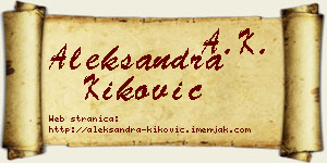 Aleksandra Kiković vizit kartica